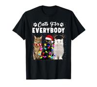 Cats for Everybody Kittens Lovers Funny Cat Christmas Xmas Maglietta