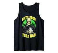 Cats Good Fire Bad Funny Frankenstein Cat Lover Gattino Canotta