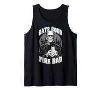 Cats Good Fire Bad Funny Frankenstein Cat Lover Gattino Canotta
