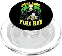 Cats Good Fire Bad Funny Frankenstein Cat Lover gattino PopSockets PopGrip per MagSafe