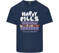 Cats Happy Pills Antidepressivo Uomo Cotone T-Shirt Tee Top