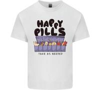 Cats Happy Pills Funny Feline Uomo Cotone T-Shirt Tee Top