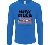 Cats Happy Pills Funny Feline Uomo Long Sleeve T-Shirt