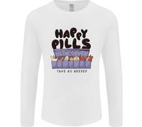 Cats Happy Pills Funny Feline Uomo Long Sleeve T-Shirt