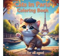 Cats in Paris Coloring Book
