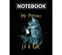 Cats Lover - Cool My Patronus Is A Cat Journal Line - Flower Paperback Cover - Letter Size - 130 Pages