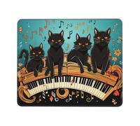 Cats Lying On The Piano Mousepad Lavabile Tappetino per Mouse Antiscivolo Mouse Pad for Laptop Casa Pc 25X30Cm