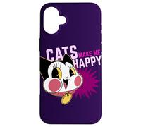 Cats Make Me Happy - Faccia di gatto Kawaii Custodia per iPhone 16 Plus