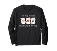Cats Make Me Happy Humans Make My Head Hurt for Cat Lovers Maglia a Manica
