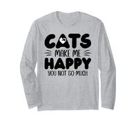 Cats Make Me Happy You Not So Much Humans Make My Head Hurt Maglia a Manica