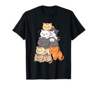 Cats Meowtain Pile Kitty Mountain Anime Kawaii Amante dei Gatti Maglietta