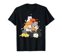 Cats Meowtain Pile Kitty Mountain Anime Kawaii Amante dei Gatti Maglietta