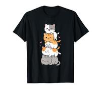 Cats Meowtain Pile Kitty Mountain Anime Kawaii Amante dei Gatti Maglietta