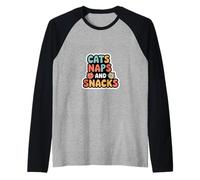Cats Naps And Snacks Pet Owner |--- Maglia con Maniche Raglan