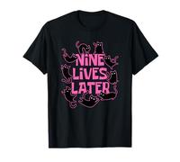 Cats Nine Lives Later Funny Cat Kitten For Men Women Kids Maglietta
