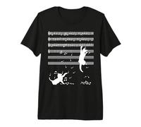 Cats Playing Musical Notes - Maglietta Maglietta Premium