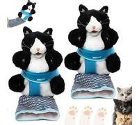 Cats Puppet Wrestler, Cat Wrestling Toy Puppet, Safe Interactive Cat Wrestling Hand Puppet with Tough Padding, Cat Sumo Wrestling Toy Puppet for Boredom-Busting Training and Exercise (2Pcs)