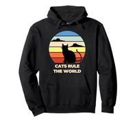 Cats Rule The World, Cool Funny Cats Graphic Cool Designs Felpa con Cappuccio