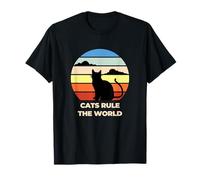 Cats Rule The World, Cool Funny Cats Graphic Cool Designs Maglietta