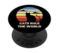 Cats Rule The World, Cool Funny Cats Graphic Cool Designs PopSockets PopGrip Adesivo