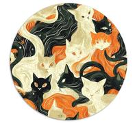 Cats Seamless Pattern 1000 Pezzi Animation Puzzle Classico Multicolore Festa Aziendale Regalo Per Adulti E Bambini Da 14 Anni E Più 1000pcs (67.5x67.5cm)