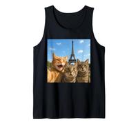 Cats Selfie in Paris Romantic Cat Moment Gift Canotta