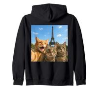 Cats Selfie in Paris Romantic Cat Moment Gift Felpa con Cappuccio