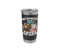 Cats Side Quest Distracted Tabletop Funny Men Women Kids Dad Bicchiere termico in acciaio inox doppia parete