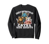 Cats Side Quest Distracted Tabletop Funny Men Women Kids Dad Felpa