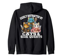 Cats Side Quest Distracted Tabletop Funny Men Women Kids Dad Felpa con Cappuccio