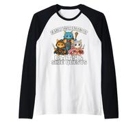Cats Side Quest Distracted Tabletop Funny Men Women Kids Dad Maglia con Maniche Raglan