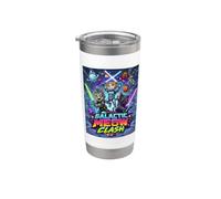 Cats Space Clash, Space Cats Illustration Graphic Cartoon Bicchiere termico in acciaio inox doppia parete
