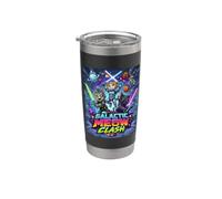Cats Space Clash, Space Cats Illustration Graphic Cartoon Bicchiere termico in acciaio inox doppia parete