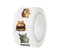 Cats Stickers Sheet/Roll - 500 Sheet/Roll Aesthetic Cats Decals, Funny Cats Stickers for Party Favors, Gift Wrapping Celebrations Envelopes Scrapbooking Crafts for Laptop Phone Luggage Skateboard