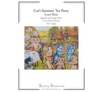 Cat's Summer Tea Party Cross Stitch Pattern - Louis Wain - Large Size Edition: Regular and Large Print Cross Stitch Pattern