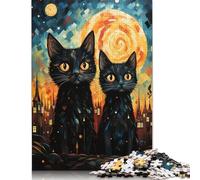 Cats Under The Stars Puzzle Impossible 1000Pcs Decorazione Per La Casa. Rilassamento E Intelligence Per Adulti E Bambini Da 12 Anni 1000pcs (75x50cm)