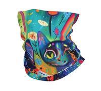 Cats Unique Rainbows Flowers Stars Suns Colorful Donna Uomo Collo Ghetta Protezione Solare Sciarpa Tubolare Multifunzione Fascia Collo per Passeggiata Ciclismo Escursionismo Snowboard
