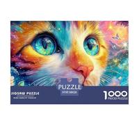 Cat's Vivid Eyes Reflecting A Magical World Puzzle Da 1000 Pezzi Cute Pet Cat Gioco Di Sfida Per Uomini, Donne E Anziani 38x26cm/1000pcs