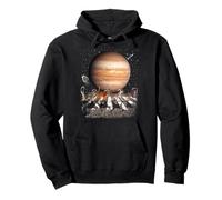 Cats Walking in Space Cat Astronaut Jupiter Planet Cat Lover Felpa con Cappuccio