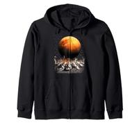 Cats Walking in Space Cat Astronaut Mars Planet Cat Lover Felpa con Cappuccio