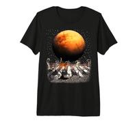 Cats Walking in Space Cat Astronaut Mars Planet Cat Lover Maglietta Premium