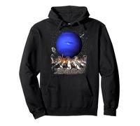 Cats Walking in Space Cat Astronaut Neptune Planet Cat Lover Felpa con Cappuccio
