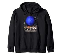 Cats Walking in Space Cat Astronaut Neptune Planet Cat Lover Felpa con Cappuccio
