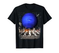 Cats Walking in Space Cat Astronaut Neptune Planet Cat Lover Maglietta