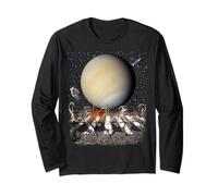 Cats Walking in Space Cat Astronaut Venus Planet Cat Lover Maglia a Manica