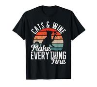 Cats & Wine make everything fine degustazione di vino Set Maglietta