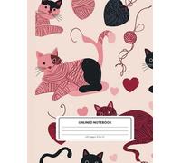 Cats with Heart Yarn-Themed Unlined Notebook: Perfect for Valentine’s Day, Large 8.5 x 11 Inches, 120 Blank Pages with Soft Matte Cover: Notebook for Sketching, Doodling, and Creative Writing