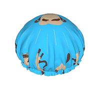 Cats Yoga Pattern Cuffia da a e cuffia da bagno per donna, Cuffie da a reversibili oversize impermeabili Grandi progettate per tutte le lunghezze di capelli, Cuffia elastica riutilizzabile