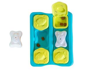 Catstages Kitty Cube Puzzle Interactive Cat Treat Puzzle Cat Toy, Blue