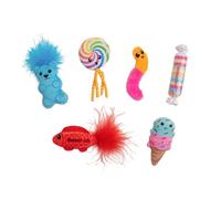 Catstages Kitty Sweet Treats - Giocattoli di peluche per gatti con erba gatta - Confezione da 6